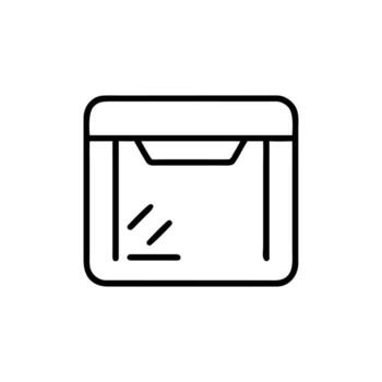 Drawer Icon Design with Outline Style on White Background for UI and UX vector