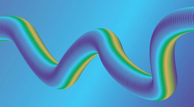 Blend Flowing 3D Abstract Background Blue Cyan Gradient Design Illustration vector