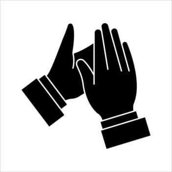 clapping Icon . Symbol isolated white background. illustration. color editable. vector