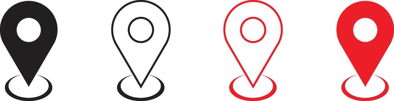 Location Pin Icons Set for Navigation and Maps vector