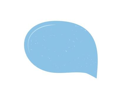 Organic grunge speech bubble forms a rough hand drawn patch with subtle paper texture and circular sticker badge. Blue talk element, perfect for message or comment, adds a casual modern feel. vector