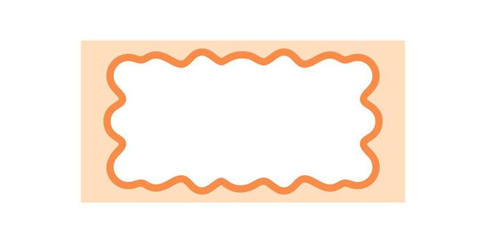 Groovy retro rectangle frame with funky wavy outline forms a playful border. Wavy rectangle shape and outline blend with y2k aesthetic, providing a cool background and unique retro graphic accent. vector