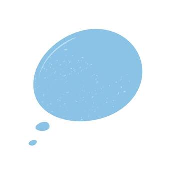Blue fluid talk bubble with hand drawn grunge style. Speech box in a round cloud form, thought message and fluid cloud concept. Abstract communication, expressive effect, modern concept. vector