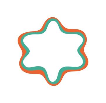 Groovy retro outline frame with a bold wavy border and abstract shape style. Psychedelic line contours give a y2k graphic background and funky shape for vintage or modern creative projects. vector