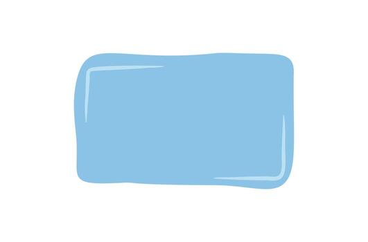 fluido azul garabato rectángulo parche con mano dibujado forma acentos formas un juguetón pegatina y gota etiqueta. citar caja de texto antecedentes hace un creativo modelo para social mensaje o conversacion Arte. vector