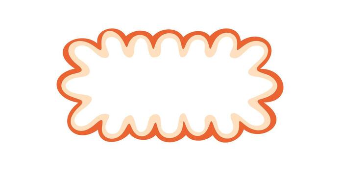 Groovy wavy rectangle outline frame border in cartoon graphic style. Funky retro element with bubble graphic on white background. Y2k inspired, this abstract frame suits modern playful design vector