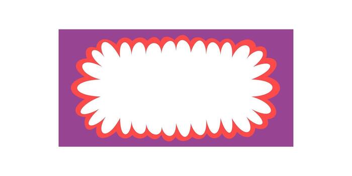 Groovy retro wavy rectangle border frame with burst edge and cartoon graphic style for a funky background. Funky groovy frame uses y2k and graphic accents, ideal for creative modern compositions. vector