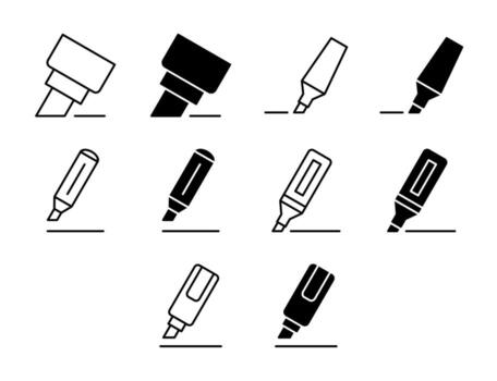 Highlight UI Icon Set Solid and Line Favorite Selection Style Collection vector