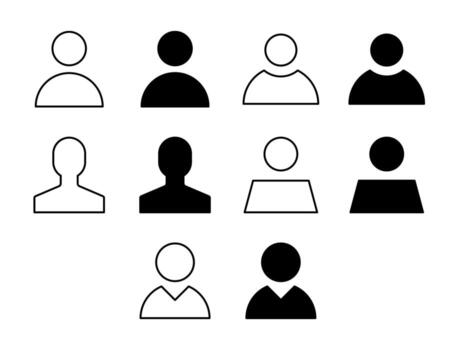 usuario ui icono conjunto sólido y línea cuenta iniciar sesión estilo colección vector