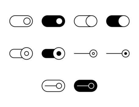 Toggle On UI Icon Set Solid and Line Switch Activate Style Collection vector