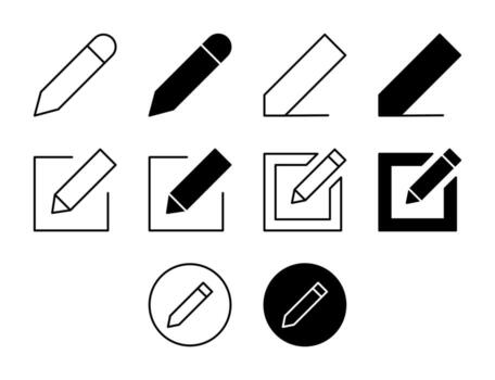 Edit UI Icon Set Solid and Line Modify Update Style Collection vector