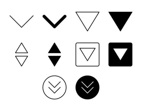 Dropdown UI Icon Set Solid and Line Select Menu Style Collection vector