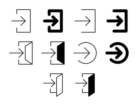 iniciar sesión ui icono conjunto sólido y línea cuenta seguro estilo colección vector