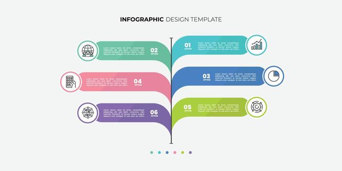 Modern Timeline Creator infographic template. 6 options timeline journey, calendar Flat simple infographics design vector