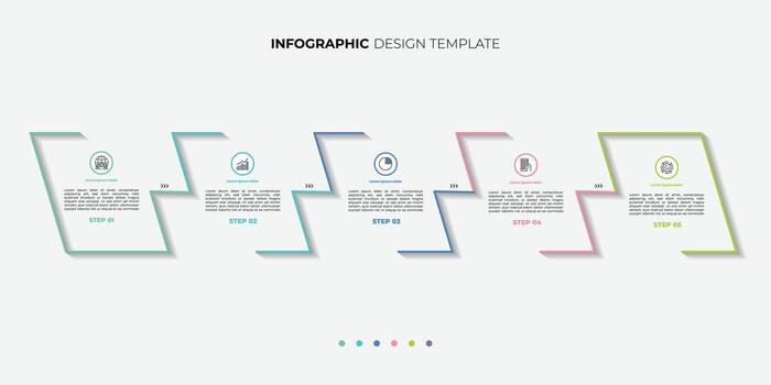 Creative Timeline Creator infographic outline template. 5 Step timeline journey, calendar Flat simple infographics design template vector