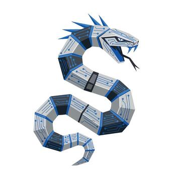 resumen circuito tablero serpiente diseño moderno digital ilustración aislado robótico serpentina con vector