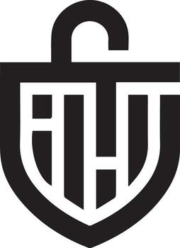 Data Protection Shield with Lock and Binary Code Elements. vector