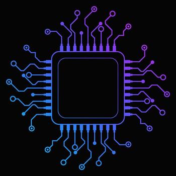 Microchip future circuit technology chip glow connection vector