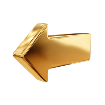 Solid Gold Arrow Cursor Design with Reflective Surface for Modern Digital Applications png