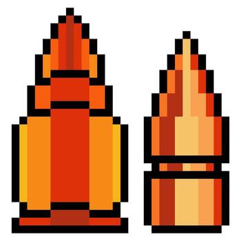 Bullets with pixel art style vector