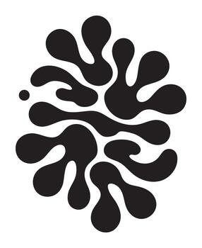 Striking Graphic Design Featuring Organic Silhouette Pattern Of Irregular Fluid Blobs And Amoeba Shapes In Solid Black On Pure White Background vector