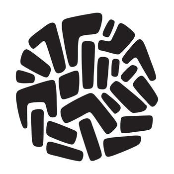 mínimo tribal silueta obra de arte presentando agudo negro angular formas en equilibrar vector