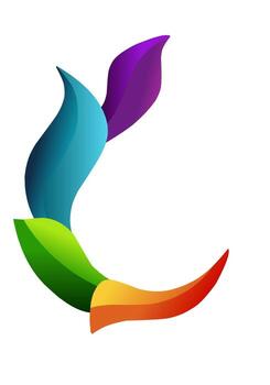 Colorful Abstract Wave Design in Vibrant Gradient Patterns on White vector