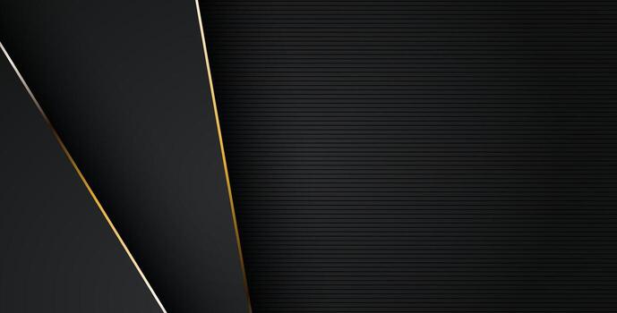 luxurious abstract black gray gold line overlap layers background. eps10 vector
