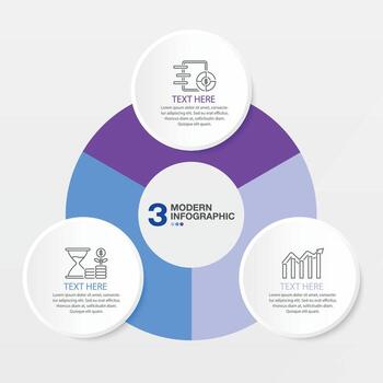 Infographic 3 process and number design. vector