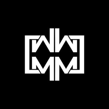 monogram logo design in rectangular shape and forms the letter m vector