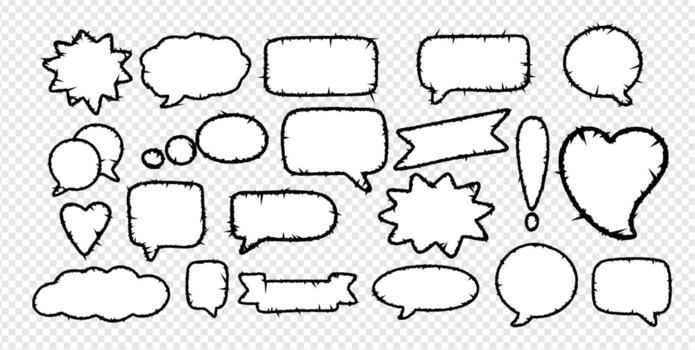 lápiz de color hablar habla texto con un tiza caja garabatear marco en áspero estilo. lápiz de color hablar ilustración de cómic burbujas, un bosquejo nube icono, charla etiqueta, y un texturizado bg elemento. vector