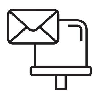 Mailbox with envelope line icon vector