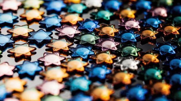 Abstract six-pointed star decorations with dark background photo