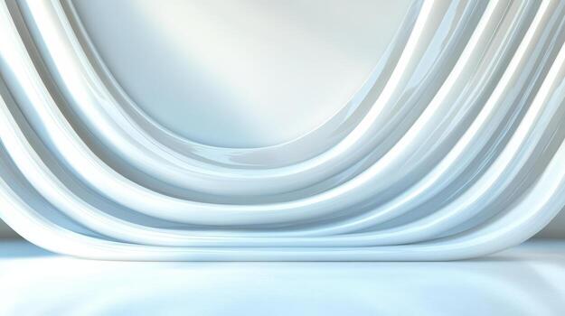 Sleek white curves create modern abstract background, evoking sense of calm and elegance photo