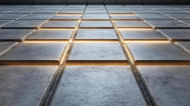 Concrete tiles illuminated modern design industrial style flooring texture geometric pattern photo