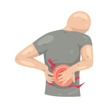 Person holding lower back in pain vector