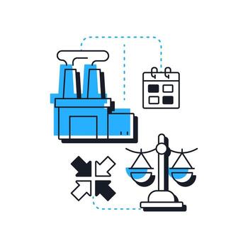 Match strategy modern linear concept icon. Making small, incremental changes. Capacity management regulation. Flat outline elements connected with dotted lines. Creative visual. Easy to edit vector