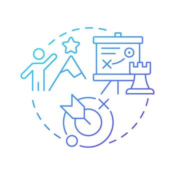 Future state blue gradient concept icon. Define organization strategic goals. Stage of gap analysis strategy. Round shape line illustration. Abstract idea. Graphic design. Easy to use in blog post vector