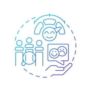 NPS score blue gradient concept icon. Metric used to gauge customer loyalty and satisfaction. Gap analysis tool. Round shape line illustration. Abstract idea. Graphic design. Easy to use in blog post vector