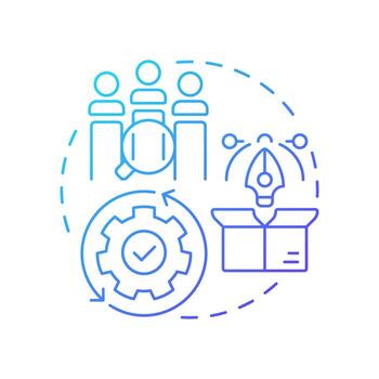 Needs gap analysis blue gradient concept icon. What customers and users truly demand. Public sector services. Round shape line illustration. Abstract idea. Graphic design. Easy to use in blog post vector