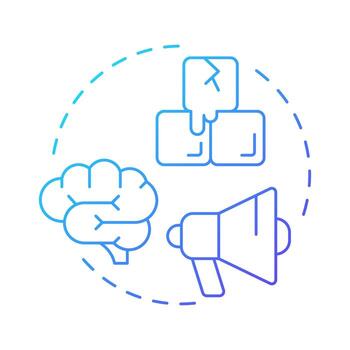 Unfreeze current state blue gradient concept icon. Accept transformation necessary. Lewin change management model. Round shape line illustration. Abstract idea. Graphic design. Easy to use vector
