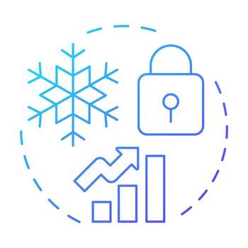 Refreeze blue gradient concept icon. Organization culture maintaining. New behaviors. Lewin change management model. Round shape line illustration. Abstract idea. Graphic design. Easy to use vector