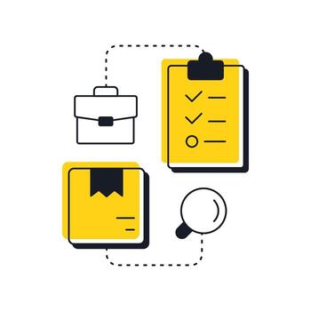 Resource availability modern linear concept icon. Company ability demand response. Capacity management metric. Flat outline elements connected with dotted lines. Creative visual. Easy to edit vector