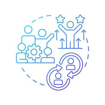 People blue gradient concept icon. Individuals within organization. Nadler Tushman congruence framework. Round shape line illustration. Abstract idea. Graphic design. Easy to use in blog post vector