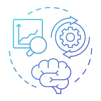 Awareness blue gradient concept icon. Recognizing need for change. Information about organizational shifts. ADKAR model. Round shape line illustration. Abstract idea. Graphic design. Easy to use vector