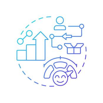 Customer journey map blue gradient concept icon. Visual representation of entire experience. Gap analysis tool. Round shape line illustration. Abstract idea. Graphic design. Easy to use in blog post vector