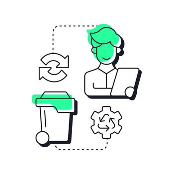 Resource utilization modern linear concept icon. Strategic efficient usage. Benefit of capacity management. Flat outline elements connected with dotted lines. Creative visual. Easy to edit vector