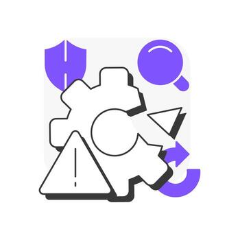 Pesticide paradox flat outline concept icon. Software engineering, programming. Cyber security, protection. Modern line illustration with purple glyphs. Conceptual visual. Easy to edit vector