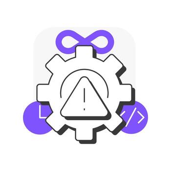 exhaustivo pruebas es imposible plano contorno concepto icono. hora gestión, fecha límite. flujo de trabajo organización. moderno línea ilustración con púrpura glifos. conceptual visual. fácil a editar vector