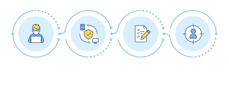 Data management process illustration for security vector